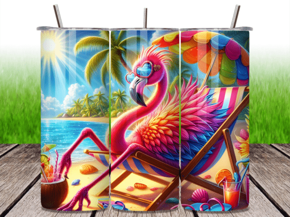 Download Summer Beach Flamingo Vacation Tumbler - Premium Resources