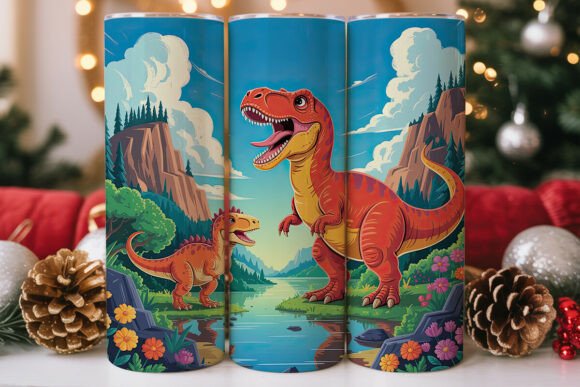 Download Dinosaur Adventure Scene 20oz Wrap - Adventure Collection